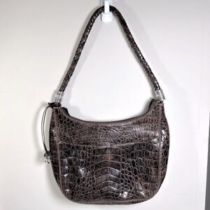 Brighton Brown Croc Leather Purse